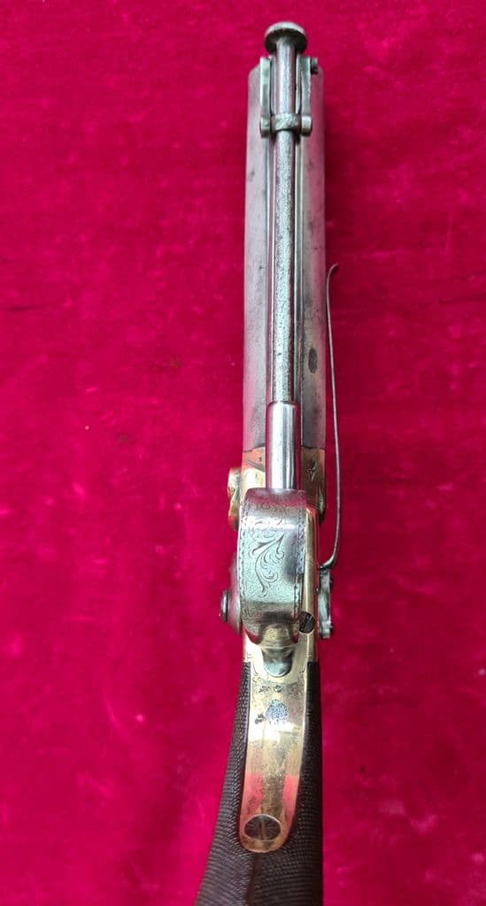 A scarce English .60 Percussion belt pistol by HOLLIS of CHELTENHAM. Circa 1836. Ref 3616